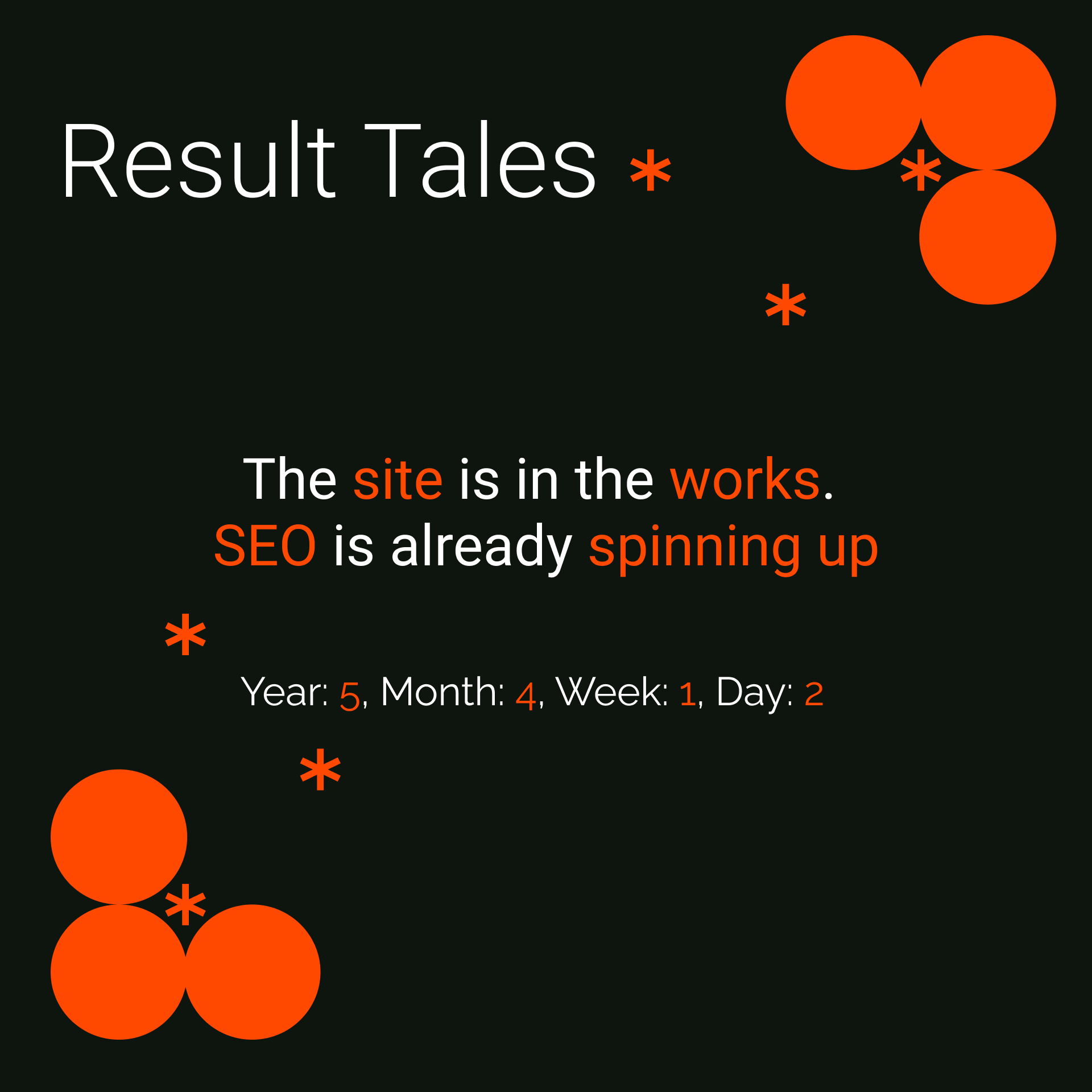 The site is in the works. SEO is already spinning up